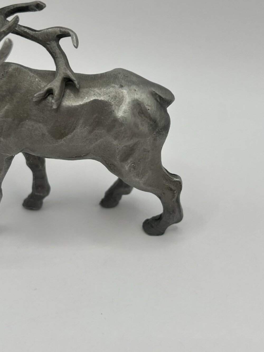 Vintage Pewter Elk Deer Buck Figurine Wildlife Cabin Lodge Decor Collectible - Picture 14 of 16
